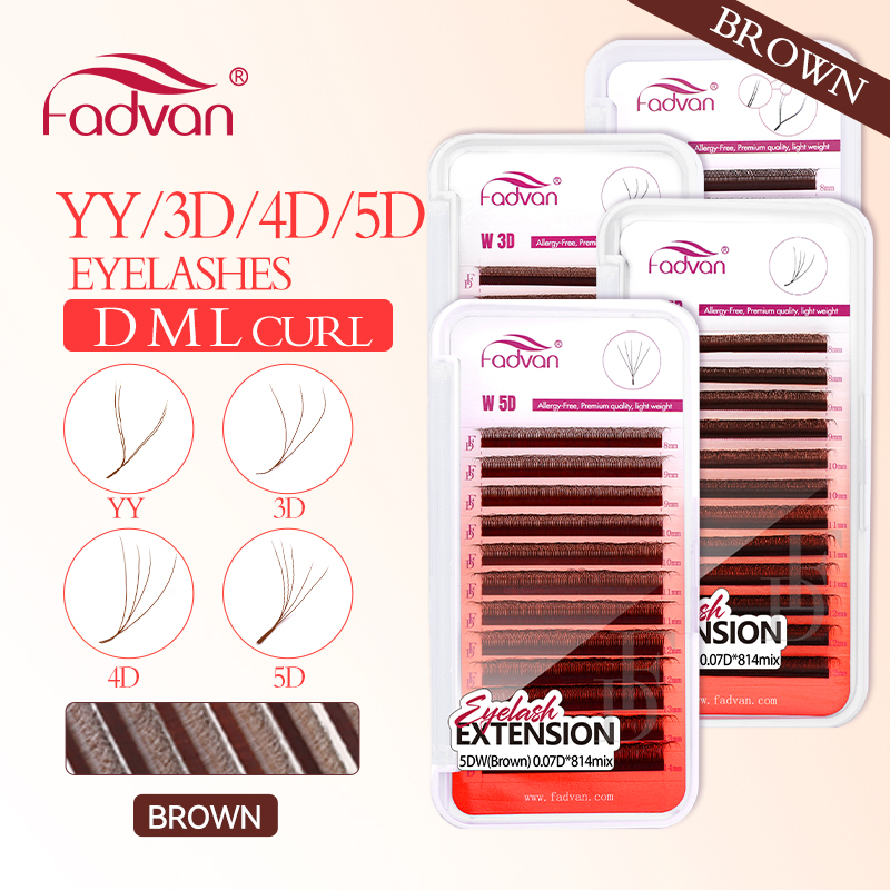 FADVAN brązowe rzęsy 4D/3D/5D  – Eyelash Extension Yy recenzja i cena