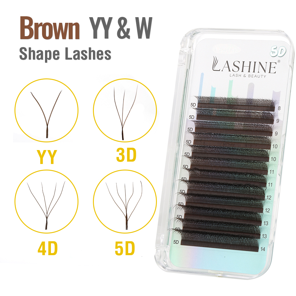 LASHINE Brązowe Rzęsy w Kształ – Eyelash Extension Yy recenzja i cena
